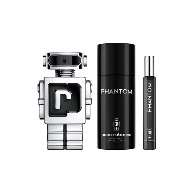 Rabanne Phantom Eau De Toilette 100ml & Deodorant 150ml & Travel Spray 10ml Gift Set - Silve